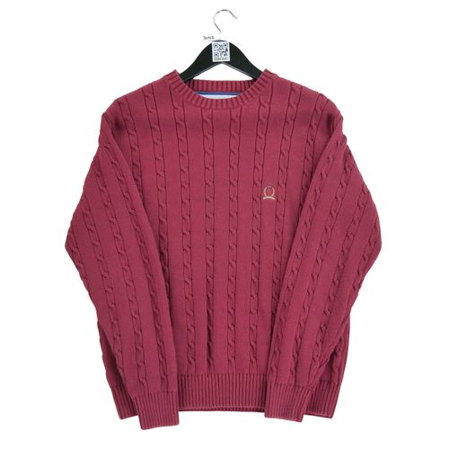 Reconditionné - Pull Tommy Hilfiger Torsadé - Taille S - Homme - Rouge