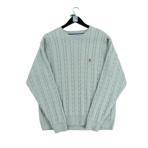 Reconditionné - Pull Tommy Hilfiger Torsadé - Taille Xl - Homme - Gris