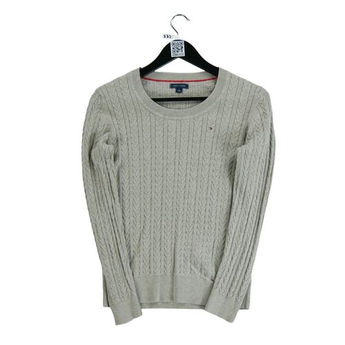 Reconditionné - Pull Tommy Hilfiger Torsadé - Taille M - Femme - Gris