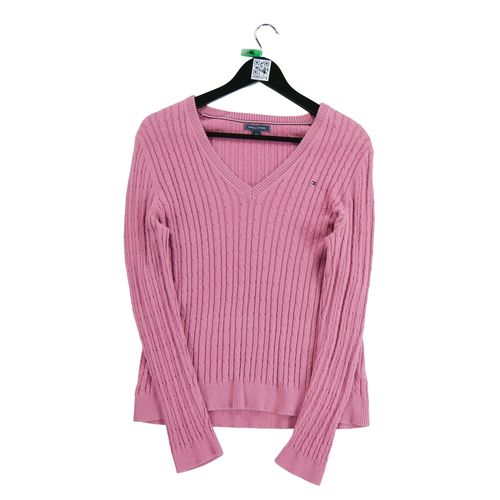 Reconditionné - Pull Tommy Hilfiger Torsadé - Taille L - Femme - Rose