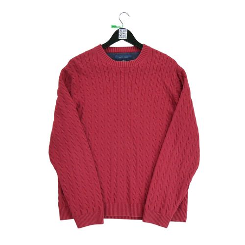Reconditionné - Pull Tommy Hilfiger Torsadé - Taille L - Homme - Rouge
