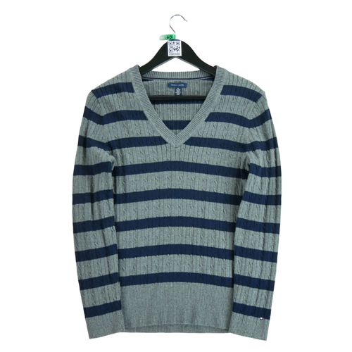 Reconditionné - Pull Tommy Hilfiger Torsadé - Taille Xl - Femme - Gris