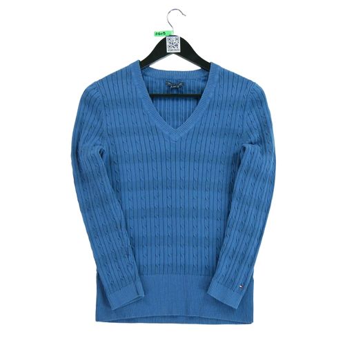 Reconditionné - Pull Femme En Maille Torsadée - Taille L - Femme - Bleu