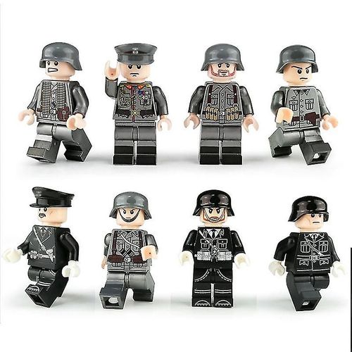 8pcs Officiers Et Soldats Allemands Blocs De Construction Militaires Figurine