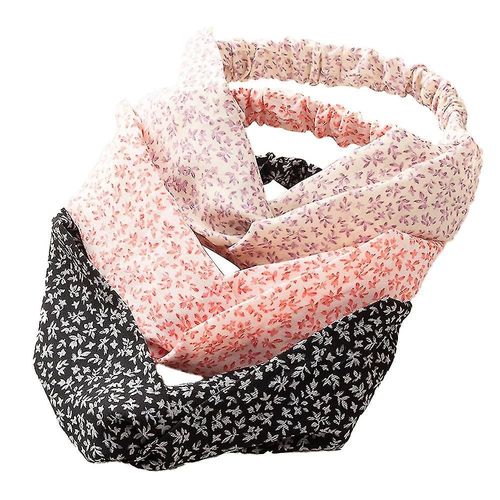 Multicolore Twisted Criss Cross Elastic Headbands Soft Chiffon Floral Bohemian Hair Bands Pour Femmes Filles