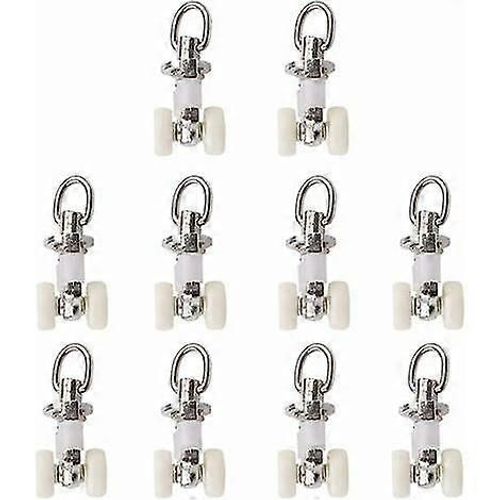 10 Pièces En Alliage D¿Aluminium Rouleau En Plastique Double Rideau Piste Planeur Rail Rollers