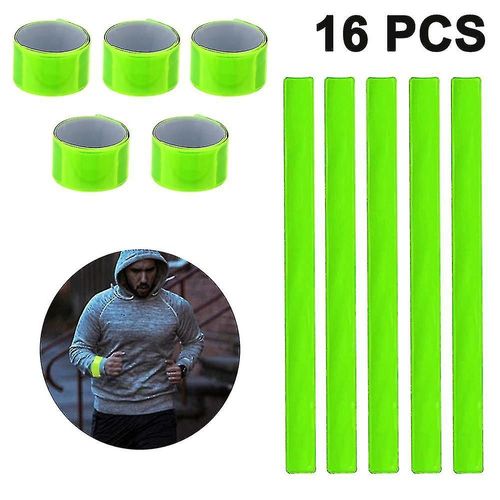 16 Pcs Réflecteur Snap Bandes Fluorescent Slap Brassards Réflecteur Bandes De Réflecteur Haute Visibilité Slap Bandes De Sécurité Pour Enfants Adultes Garçons Et Filles Quand Cycli
