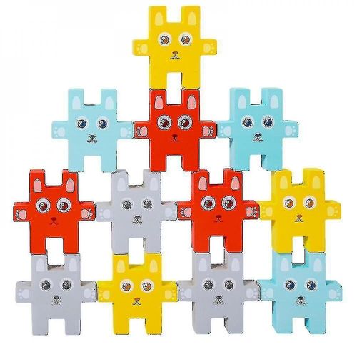 Qian Qian Fun Little Rabbit Jenga Interactive Children Puzzle Jeu De Société