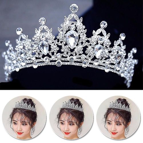 Nudal Bling Crystal Bride Princesse Sparkly Crown Wedding Prom Tiara Femmes Headband Accessoires