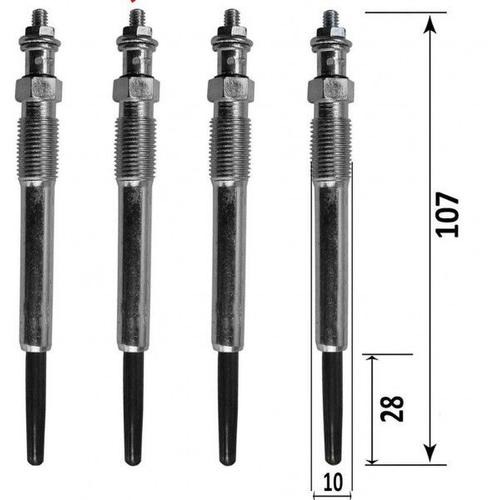 Lot De Quatre Bougies De Préchauffage - Citroen Xantia Break 2.0 Hdi 90 02/1999-04/2003