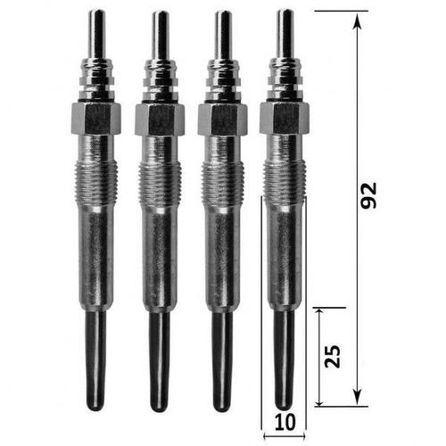 Lot De Quatre Bougies De Préchauffage - Renault Espace Iv 1.9 Dci 116 À Part. 11/2002