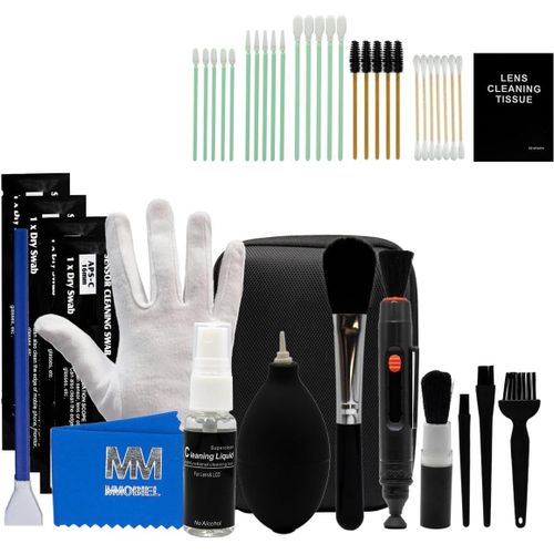 Kit de Nettoyage d'objectif d'appareil Photo 57 pcs Kit de Nettoyage pour Appareil Photo Reflex numérique avec Cotons-tiges de Nettoyage APS-C et Full Frame Manuel d'instruction Inclus