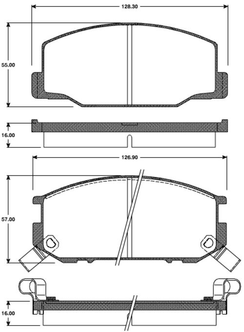 Jeu De 4 Plaquettes De Freins À Disques Avants - Toyota Celica Supra 2.8i 05/1982-10/1986