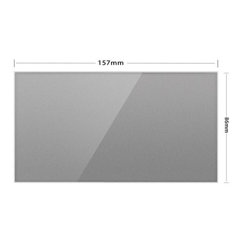 Plaque de couverture vierge avec plaque de fer d'installation,panneau de prise d'interrupteur en verre trempé,sanglier blanc,noir et blanc,gris or,86mm * 86mm - Type 157 Full screen grey