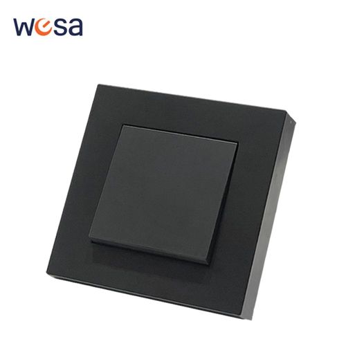 WESA-Prise de courant murale standard noire,prise électrique avec prise de terre,peinture en aérosol arrang,panneau en plastique,16A - Type 1 Gang 1 Way Switch