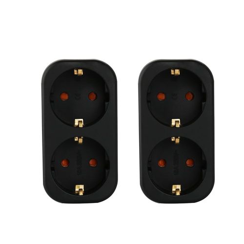 CILIA-Prise multiprise Shuckko,adaptateur,prise multiple,économie d'espace,bureau,maison,250V,16A - Type 2pcs #B