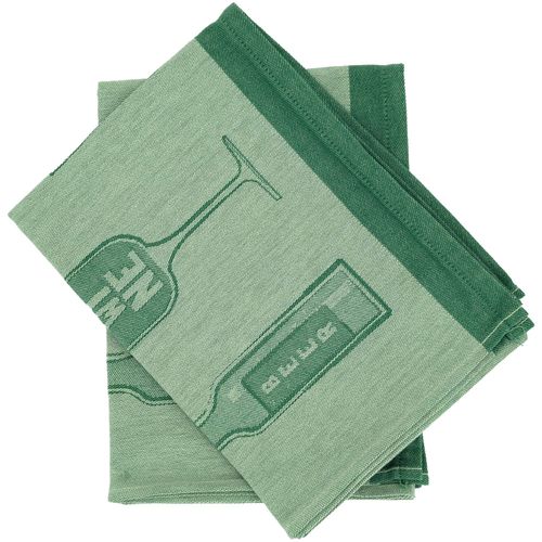 Lot De 2 Torchons De Cuisine Toile Drink 50x70 Cm Vert Menthe