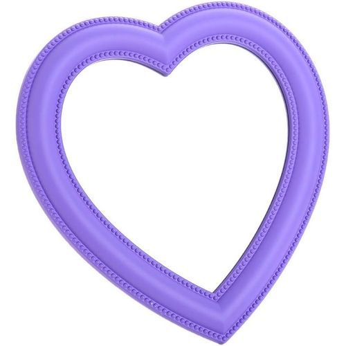 Miroir de Maquillage de Bureau Pliable en Forme de Coeur avec Support Miroir de Table avec Support Miroir Mural pour Miroir cosmétique Suspendu Miroir de vanité (Violet)