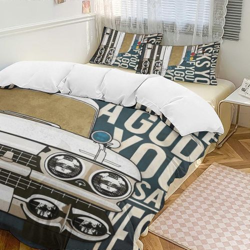 V6910 Bed Sheets Bedding Car Ghostbusters Comforter Set Soft 3 Pcs Twin Bedding Sets Thicken For All Season, 1 Comforter 2 Pillow Shams Bed Sheets