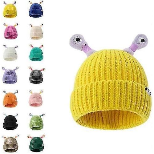 Hiver Parent-Enfant Mignon Lumineux Petit Monstre Tricot Chapeau, Unny Mignon Monstre Bonnets Cap, Drôle Glowing Monster Bonnet Tricoté