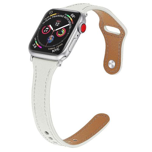 Bracelet De Montre Intelligent En Cuir Véritable Pour Apple Watch Series 6 / Se / 5 / 4 44 Mm / Series 3 2 1 Watch 42mm