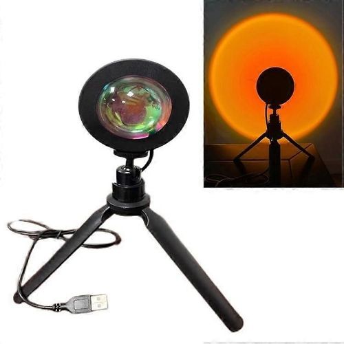 Rotation coucher de soleil lampe de table USB alimenté par USB Projecteur arc-en-ciel Lumière Crépuscule Photographie Lampe
