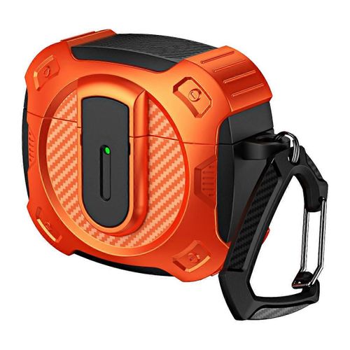 Pour AirPods 4 Case PC + TPU Lock Design Housse de protection pour écouteurs avec crochet de suspension