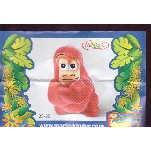 Kinder - Série : Les Gorilles " En Peluche " - 2s-30 / 2s30 : Le Gorille Rouge + Son Bpz