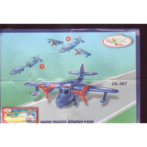 Kinder - Série : Les Avions (2006) - 2s-367 : 2s367 : L'avion Bleu + Autocollants + Son Bpz