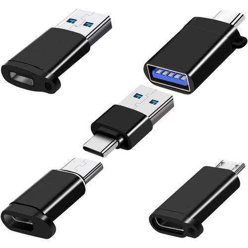 Adaptateur USB C (5 pièces), Micro USB vers Adaptateur USB C, Adaptateur USB C Femelle vers USB 3.0 mâle, Compatible avec Les appareils USB¿TYP C (PC, MacBook Pro, Samsung Galaxy, etc.)