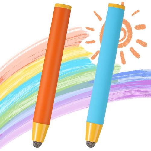 Lot De 2 Stylets À Écran Tactile Pour Enfants, Stylet En Caoutchouc Pour Tablette Pour Enfants, Compatible Avec Tous Les Téléphones Portables Et Tablettes, Machine Éducative Précoce