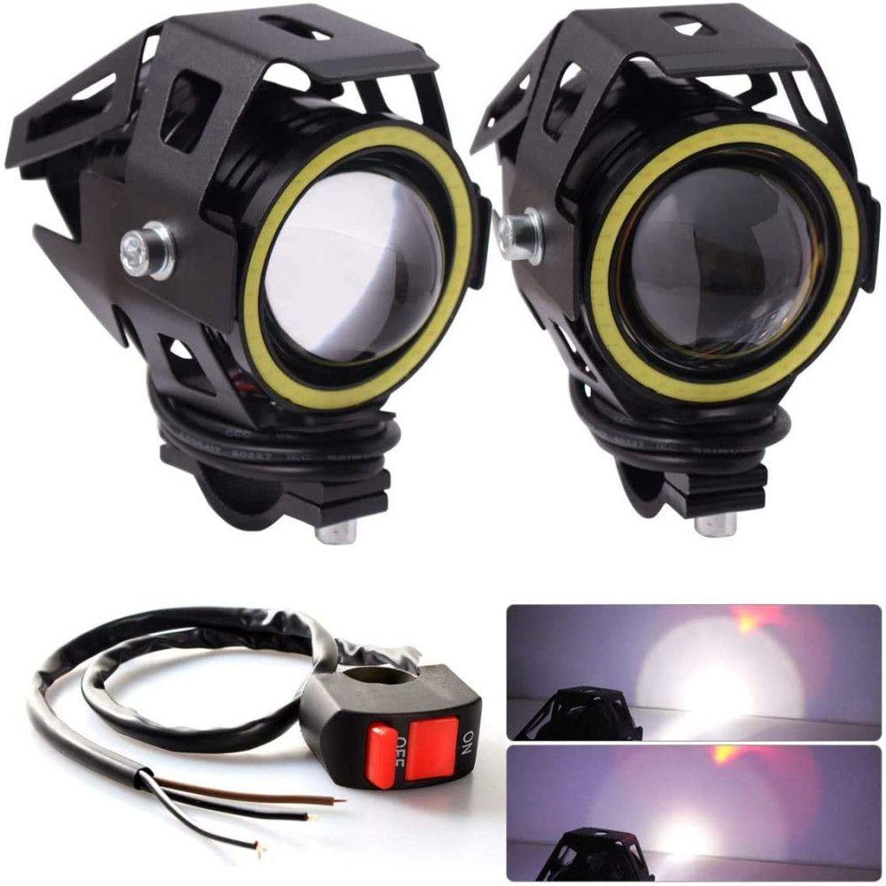 Phare Rond Moto avec Bande LED