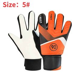 Gants De Gardien De But En Latex Pour Adultes Et Adolescents,Gants De Football Coordonnants,Protection De Gardien De But Pour Enfants - Type Size5 Orange