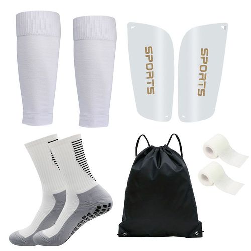 Sac De Football Pour Adolescents,Chaussettes De Dehors Pour Hommes,Couvre-Jambes,Coussinets De Tige D'entraînement,Bandag,5 Pièces/Ensemble - Type 5-04set-White #B