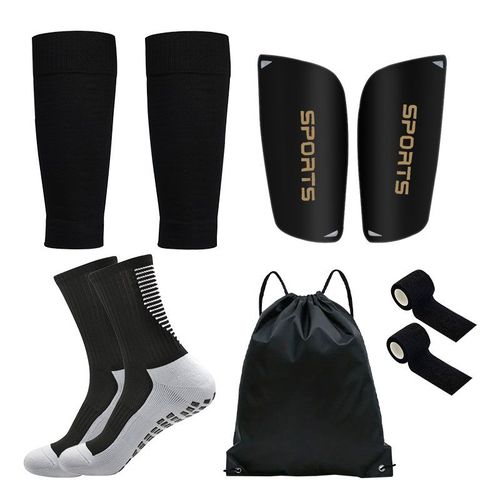 Sac De Football Pour Adolescents,Chaussettes De Dehors Pour Hommes,Couvre-Jambes,Coussinets De Tige D'entraînement,Bandag,5 Pièces/Ensemble - Type 5-04set-Black #B