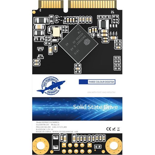 Dogfish Disque SSD mSATA 64GO Interne Disque Dur Haute Performance pour Ordinateur Portable SATA III 6Gb / s Comprend SSD 64GO 120GO 128GO 240GO 256GO 500GO 1TO (64GO, MSATA)