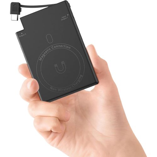 Batterie Externe Magnétique 5000 Mah Avec Câble Usb C Intégré - Batterie Externe Fine Portable Et Légère - Batterie Externe Compacte Pour Samsung, Sony, Xiaomi, Iphone 15 - (Charge Non Sans Fil
