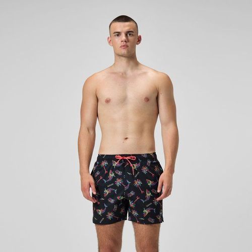 Short De Bain Redondo Edge Imprimé 40 Cm, Hommes, Noir/Orange