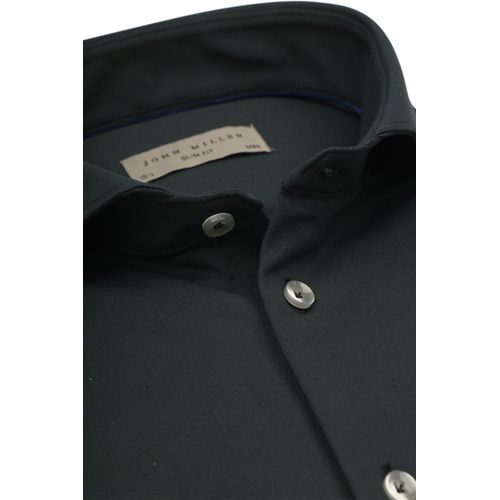 John Miller Chemise Hyperstretch Indigo Vert Foncé Vert Taille 44