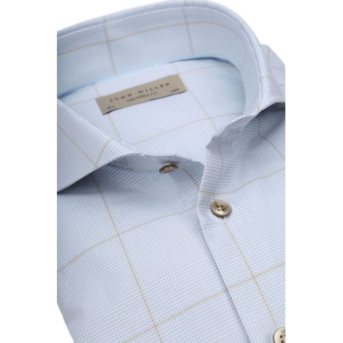 John Miller Chemise A Checkbleu Clair Bleu Clair Bleu Taille 39