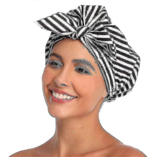 Bonnet De Douche Pour Femmes Cap De Pommeau De Douche Réutilisable À Cheveux Longs Grand Bandana Bonnet De Douche Tressé Noir 