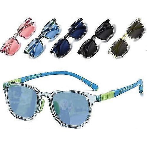 Lunettes De Soleil De Ski Pour Enfants Polarisées - Lunettes De Soleil Pour Enfants Monts Flexibles Pour Garçons Filles Tout-Petit Âgés De 3 À 8 Ans (Vert)