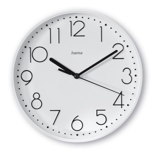 Horloge Murale - HAMA - Salina - Silencieuse - Ø 22 cm - Grands Chiffres - Design Contemporain