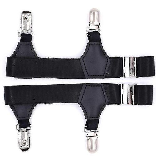 2pcs / Set Chaussettes Jarretières Ceinture Bretelles Clips Antidérapants Réglables Pour Hommes Femmes