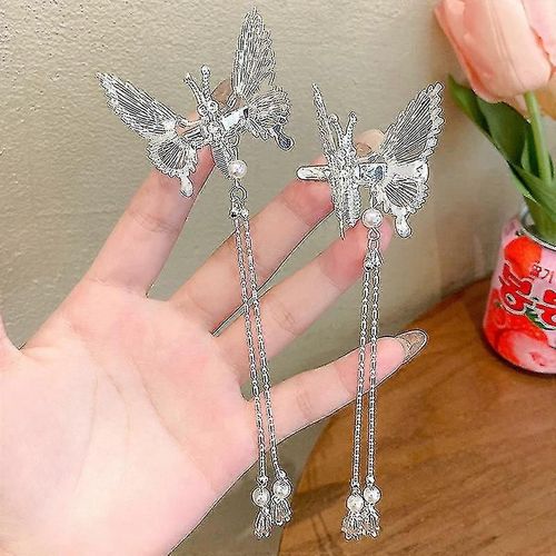2pcs Mignon Moving Butterfly Hairpin Girls Tassel Barrettes Hair Accessoires Secouant Move Wing Clip Bijoux
