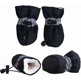 2024 Chaussures Pour Chiens 4 Pièces Antidérapantes Protecteur De Patte De Chien Chaussures Imperméables Pour Chiens Avec Sangles Réfléchissantes Protecteur De Patte De Chien D¿Hiver À Fond Souple