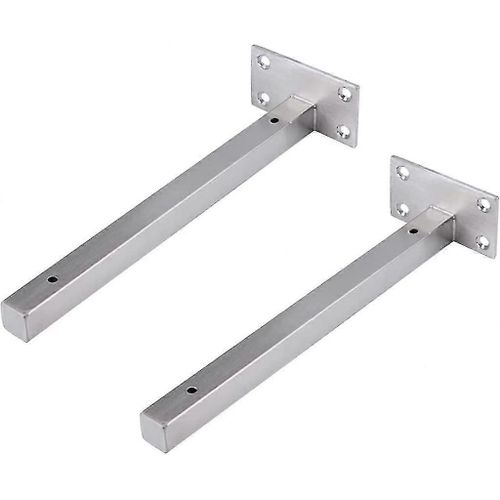 Supports D¿Étagère 15cm, 2 Pièces Support Industriel Étagère Murale Fixation Invisible Supports Vintage Support Mural Bricolage Support En Métal Argenté Avec Vis