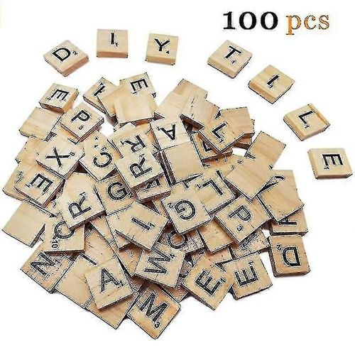 100pcs Scrabble Lettres Pour L¿Artisanat Bois Scrabble Tuiles Bricolage Bois Cadeau Décoration/Yy