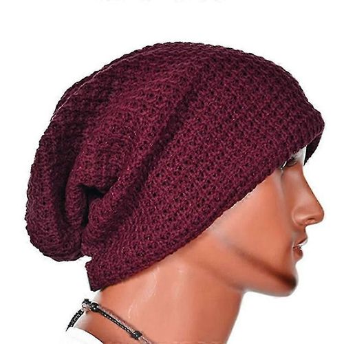 Hommes Tricotés Slouch Chapeaux Crâne Baggy Winter Warmer Oversize Skateboard Caps2pcs