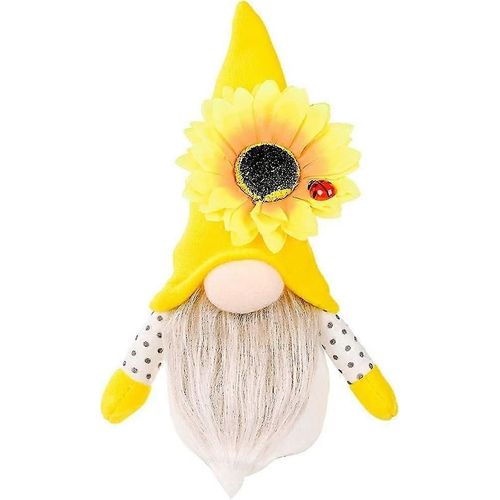Décor de poupée de tournesol d¿abeille, tournesol, peluche de festival de bourdon, poupée en peluche sans visage faite à la main, abeille à miel, poupée en peluche sans visage